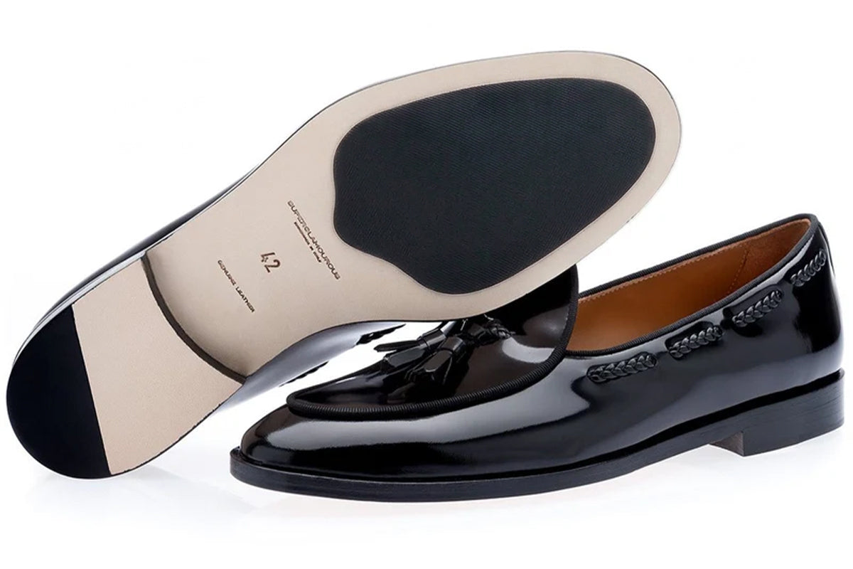 TANGERINE 8 BRUSHED BLACK BELGIAN LOAFERS