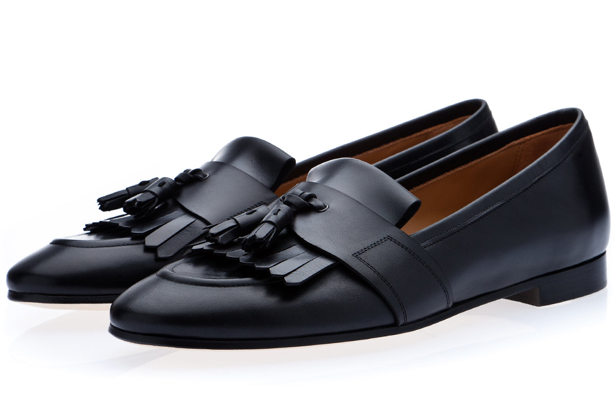 ROMEO NAPPA BLACK LOAFERS