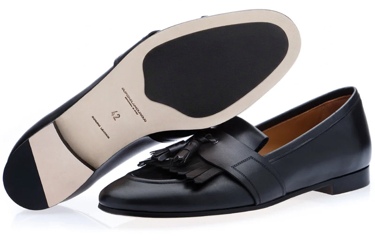 ROMEO NAPPA BLACK LOAFERS