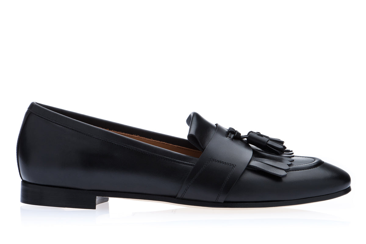ROMEO NAPPA BLACK LOAFERS