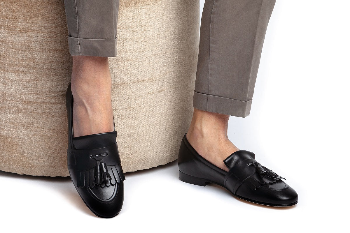 ROMEO NAPPA BLACK LOAFERS