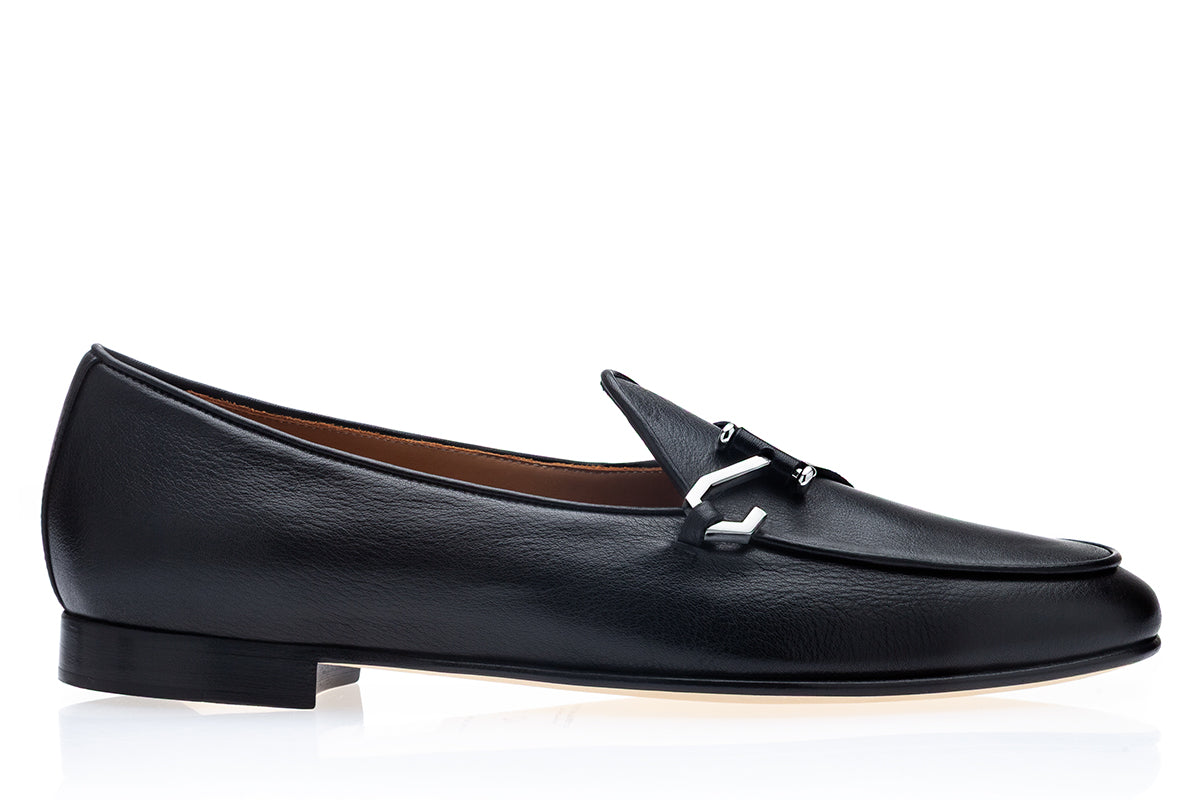 TANGERINE 16 GUANTO BLACK BELGIAN LOAFERS