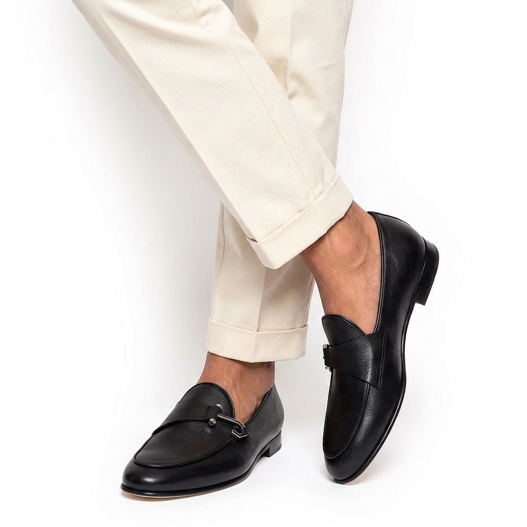 TANGERINE 16 GUANTO BLACK BELGIAN LOAFERS