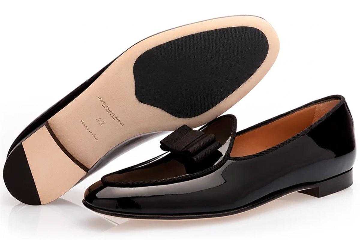 TANGERINE 3 PATENT BLACK BELGIAN LOAFERS