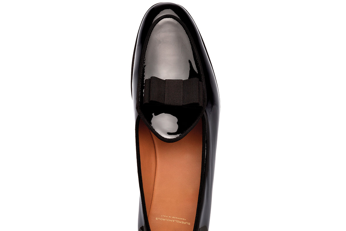 TANGERINE 3 PATENT BLACK BELGIAN LOAFERS