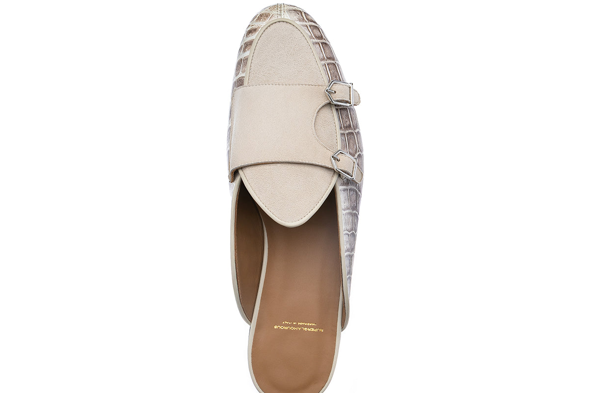 TANGERINE 7 CROCOSUEDE HIMALAYAN MULES