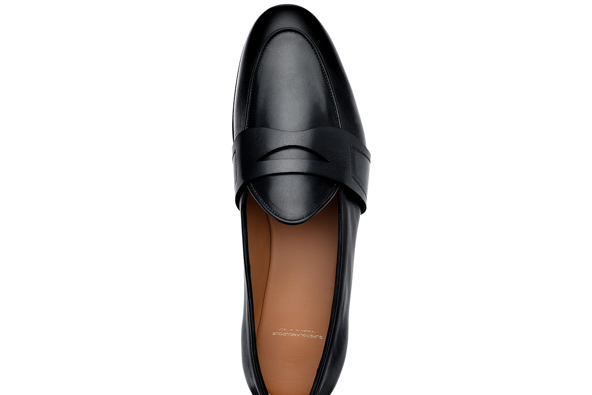 TANGERINE 9 NAPPA BLACK BELGIAN LOAFERS