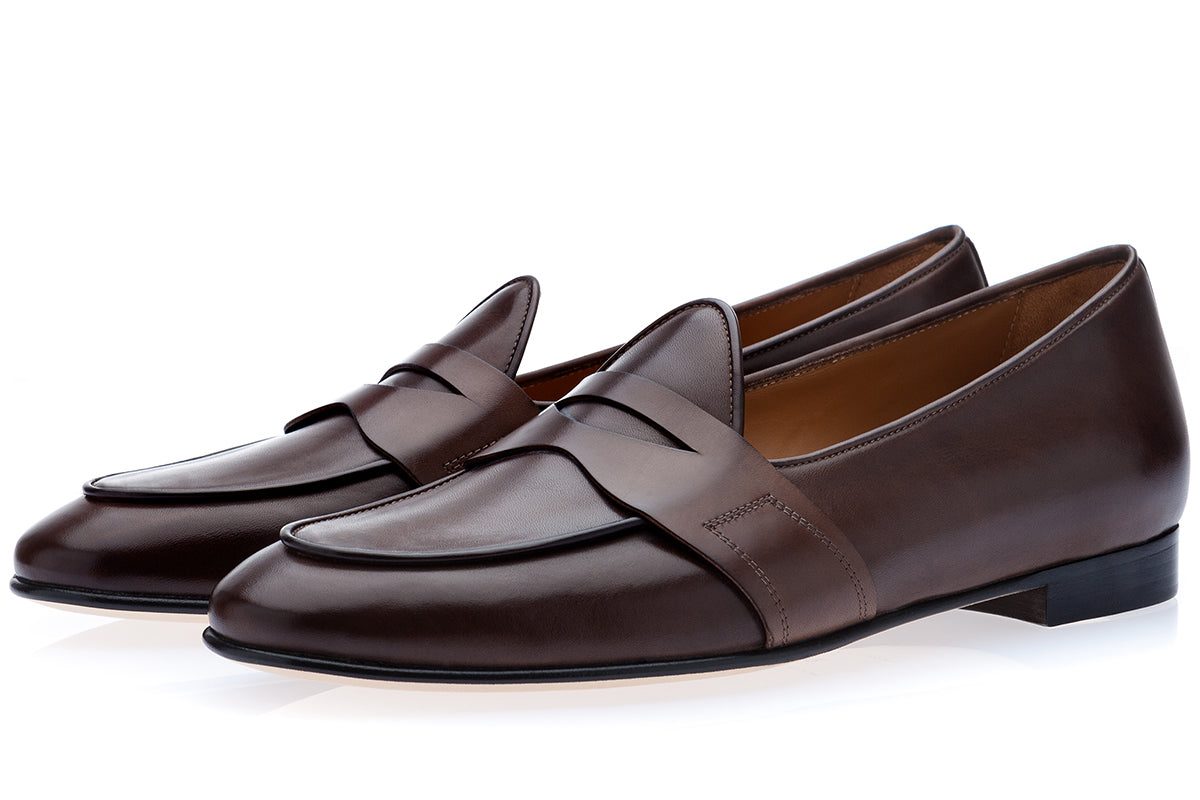 TANGERINE 9 NAPPA COCOA BELGIAN LOAFERS