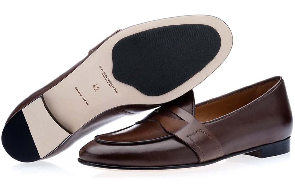 TANGERINE 9 NAPPA COCOA BELGIAN LOAFERS