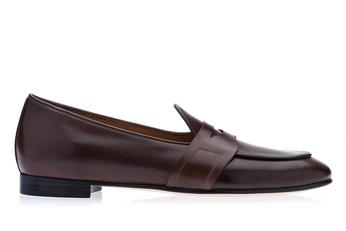 TANGERINE 9 NAPPA COCOA BELGIAN LOAFERS