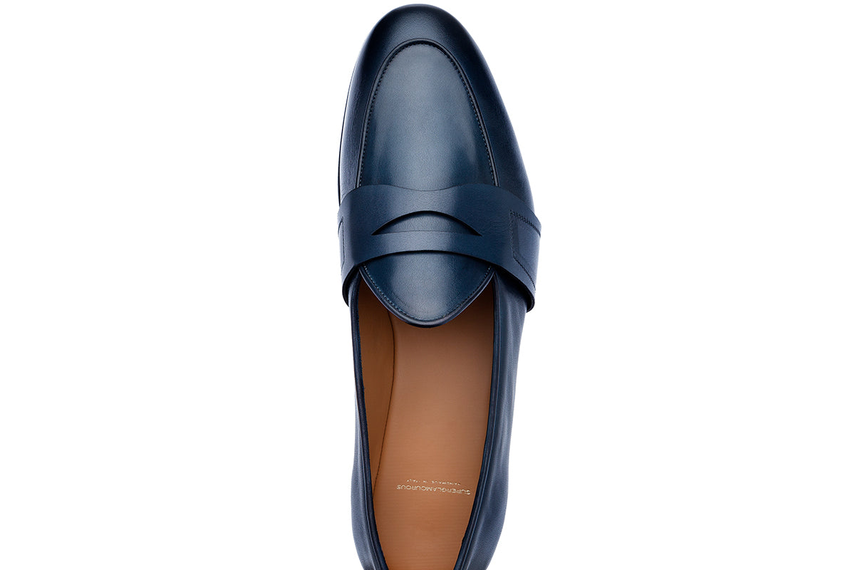 TANGERINE 9 NAPPA NAVY BELGIAN LOAFERS