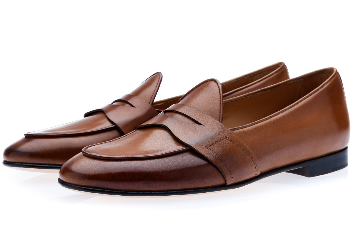 TANGERINE 9 NAPPA TOBACCO BELGIAN LOAFERS