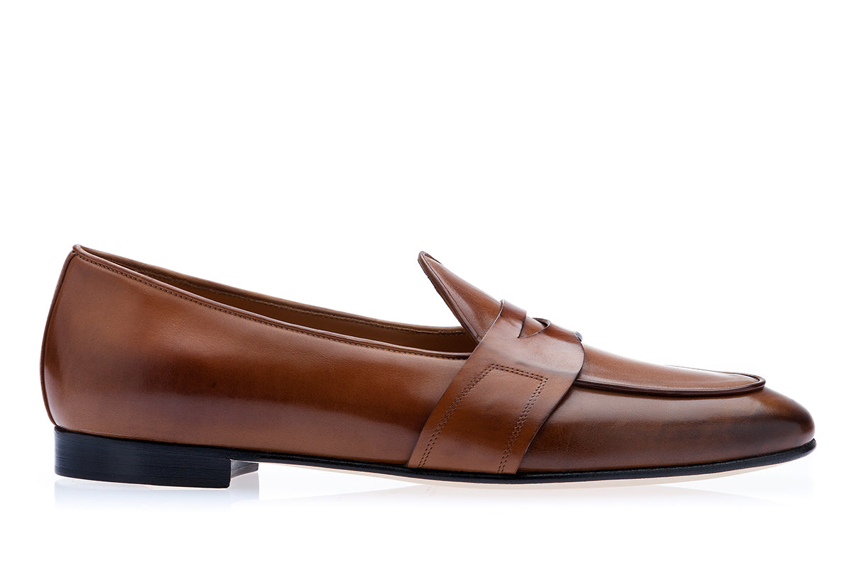 TANGERINE 9 NAPPA TOBACCO BELGIAN LOAFERS