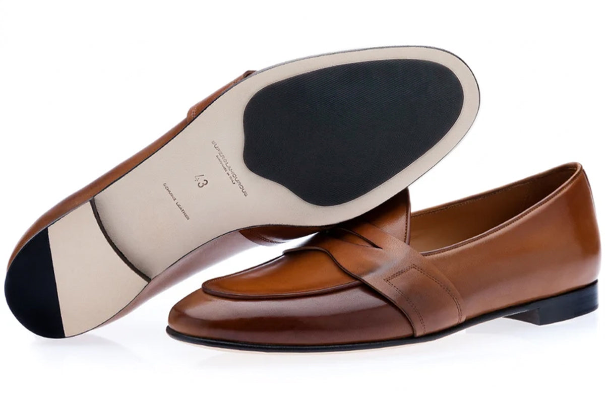 TANGERINE 9 NAPPA TOBACCO BELGIAN LOAFERS