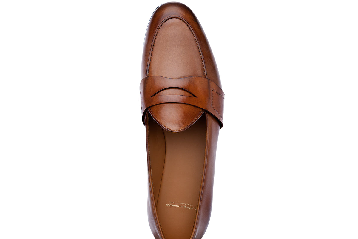 TANGERINE 9 NAPPA TOBACCO BELGIAN LOAFERS