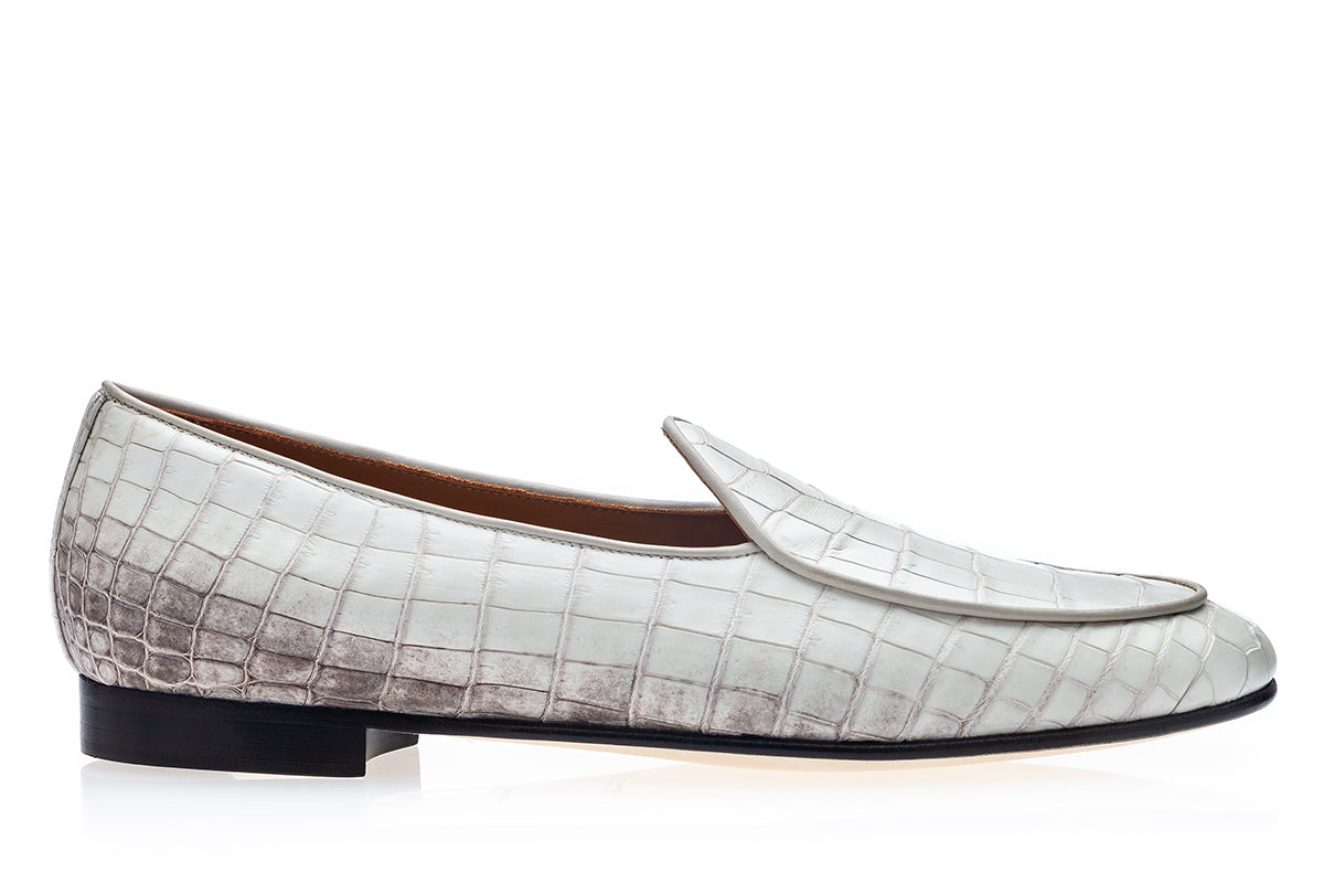 TANGERINE CROCODILE HIMALAYAN BELGIAN LOAFERS